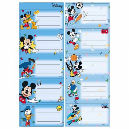 ΕΤΙΚΕΤΕΣ MICKEY MOUSE ΣΕΤ=5  ΦΥΛΛΑ 20 ΕΤΙΚΕΤΕΣ   στην Κατηγορία Ετικέτες 