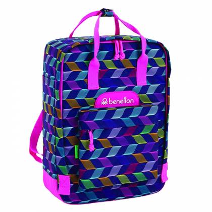 ΤΣΑΝΤΑ ΠΛΑΤΗΣ ΑΝΑΤΟΜΙΚΗ ΜΕ ΧΕΡΟΥΛΙΑ BENETTON 38x27x13cm  στην Κατηγορία Εφηβικές - Ενηλίκων 