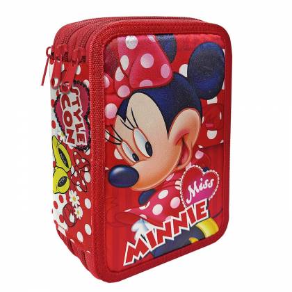 Κασετίνα Γεμάτη Τριπλή Minnie 19,5x12,5x7cm  στην Κατηγορία Γεμάτες 