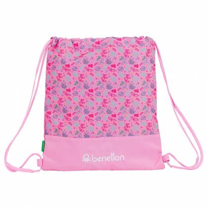 ΤΣΑΝΤΑ ΠΛΑΤΗΣ ΓΥΜΝΑΣΤΗΡΙΟΥ BENETTON BUTTERFLIES 40x35cm  στην Κατηγορία Τσαντάκια Μέσης - Τσάντες 