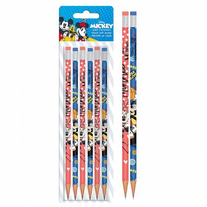ΜΟΛΥΒΙΑ ΓΟΜΑΣ ΣΕΤ=6ΤΕΜ MICKEY/MINNIE 25x7cm  στην Κατηγορία Μολύβια 