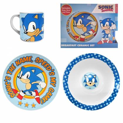 Σετ Φαγητού Κεραμικό Sonic (κούπα, Μπωλ, Πιάτο)   στην Κατηγορία Σχολικό Γεύμα 