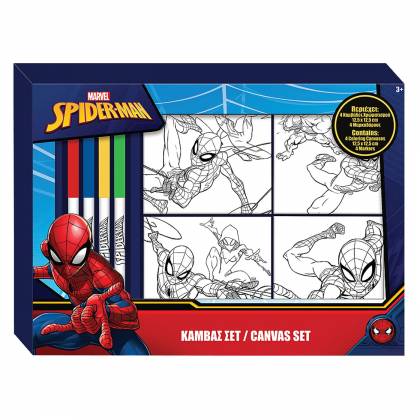 Καμβάς σετ 4τεμ με 4 Μαρκαδόρους Spiderman 37x27cm  στην Κατηγορία Σετ Ζωγραφικής 