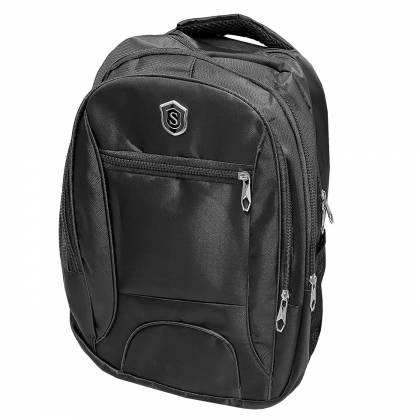 Τσάντα Πλάτης Μαύρη 4 zip 44x32x20cm  στην Κατηγορία Εφηβικές - Ενηλίκων 