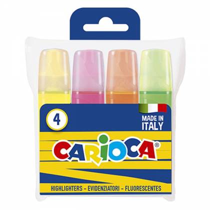 ΜΑΡΚΑΔΟΡΟΙ ΥΠΟΓΡΑΜΜΙΣΕΩΣ CARIOCA 5mm ΣΕΤ=4ΤΕΜ   στην Κατηγορία Μαρκαδόροι Υπογραμμίσεως 