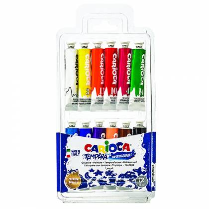 ΤΕΜΠΕΡΑ ΣΩΛΗΝΑΡΙΟ CARIOCA ΠΑΚ=12ΧΡΩΜ 12x12ml  στην Κατηγορία Τέμπερα 