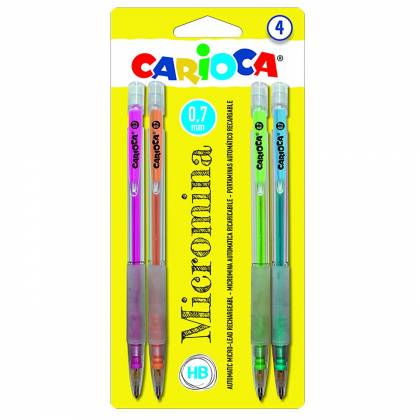 ΜΗΧΑΝΙΚΟ ΜΟΛΥΒΙ CARIOCA ΣΕΤ=4ΤΕΜ ΜΥΤΗ 0,7mm  στην Κατηγορία Μηχανικά - Μαγικά Μολύβια 