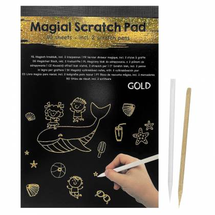 Magic Scratch Μπλόκ 40 Μαύρες Σελίδες & 2 Μολύβια 21x14,5cm  στην Κατηγορία Μπλόκ Ζωγραφικής 